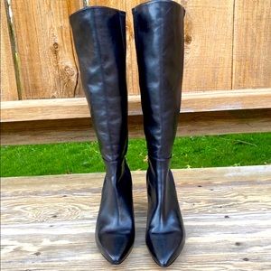 Via Spiga Monica Black Italian Leather Heeled Boot